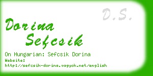 dorina sefcsik business card